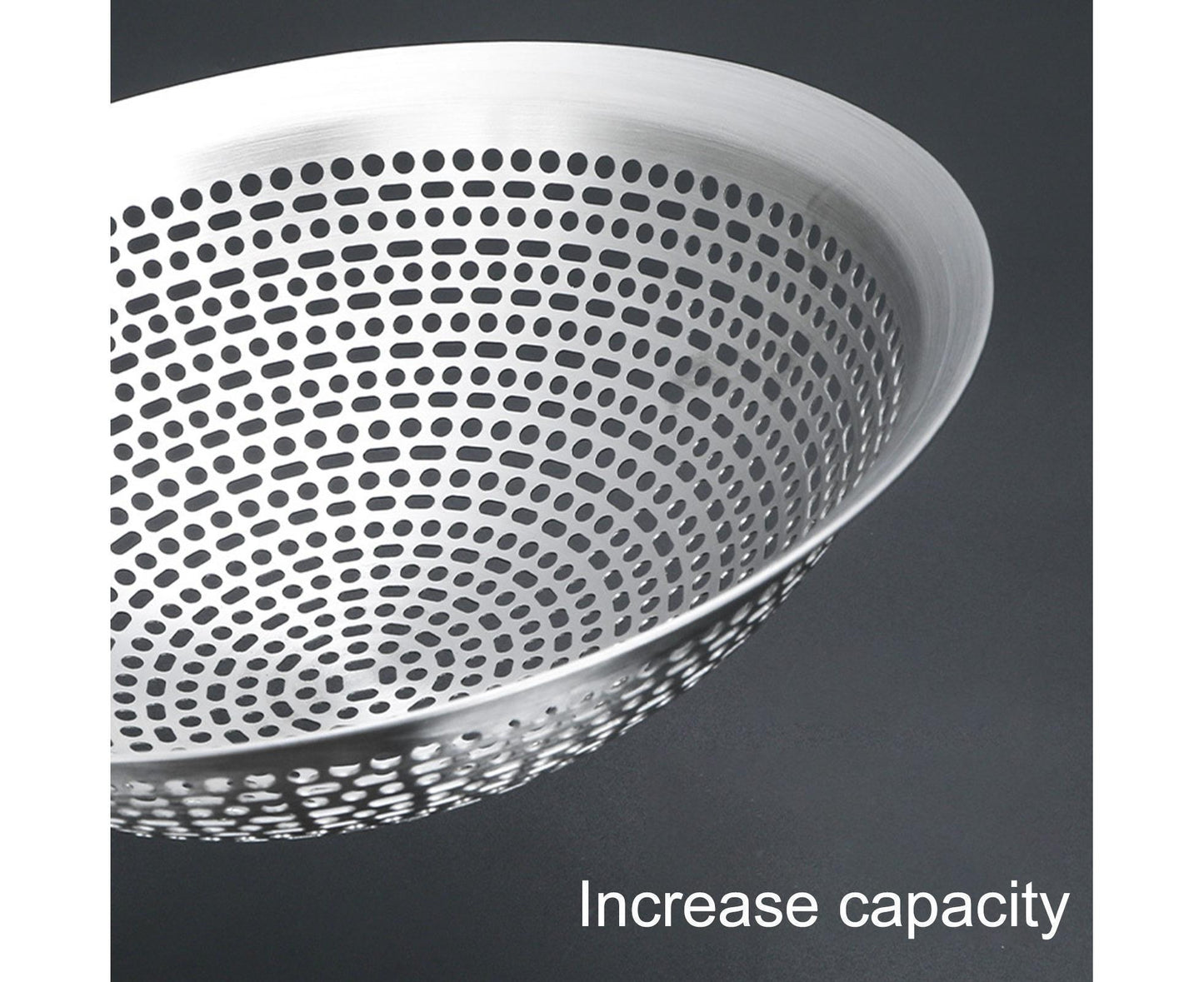 Colander Spoon Anti-scald Handle 304 Stainless Steel Strainer Scoop-L