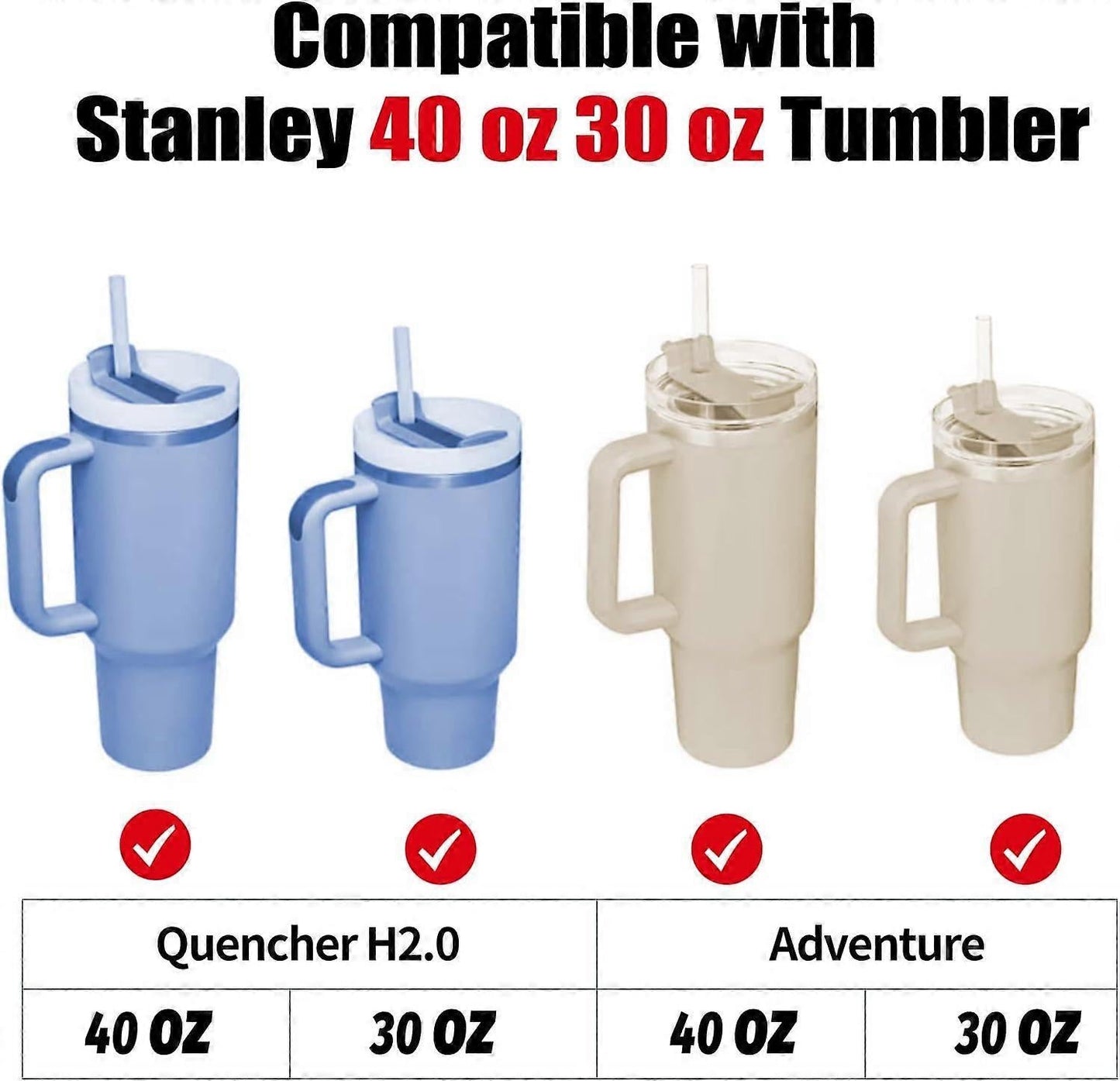 8 Sets Colorful Spill Stopper Compatible Stanley 40 oz 30 oz Tumbler with Handle, Leak Stopper for Stanley Accessories
