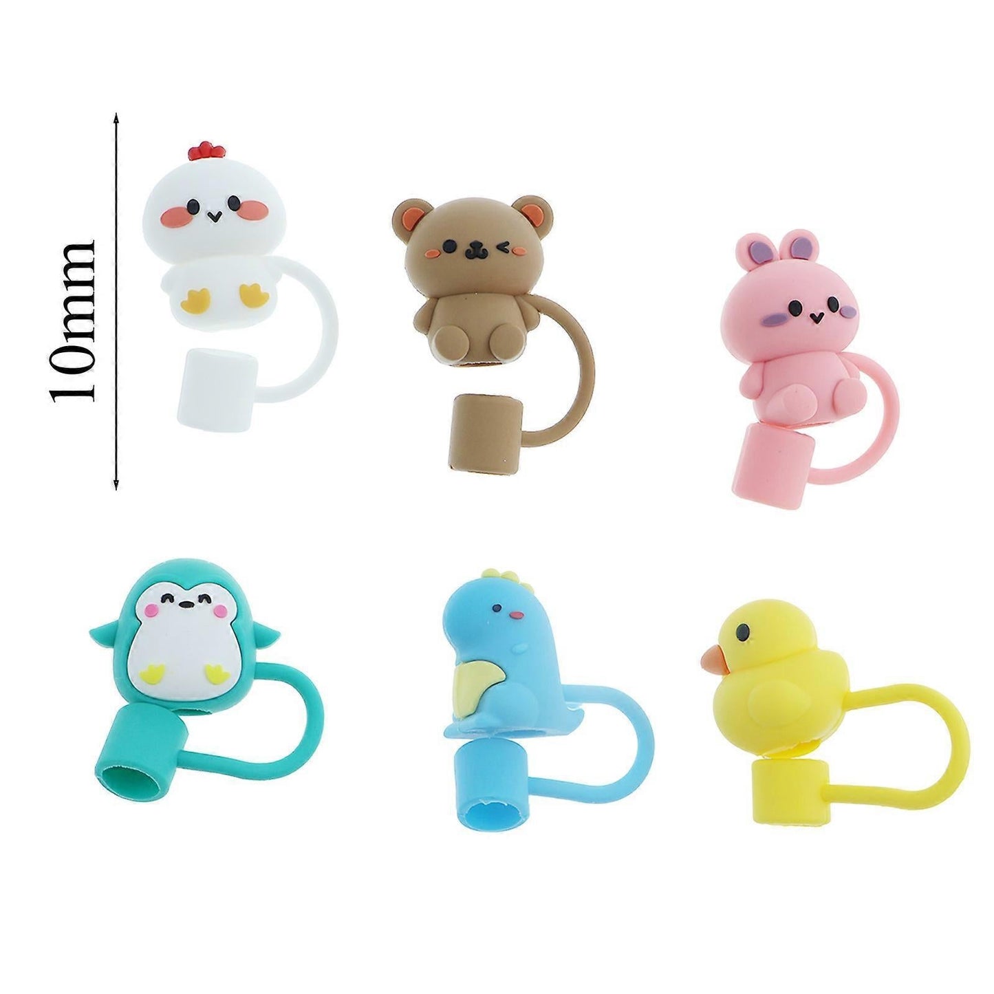 Animal Straw Covers for Stanley Cup, Reusable Straw Lids for Water Bottles