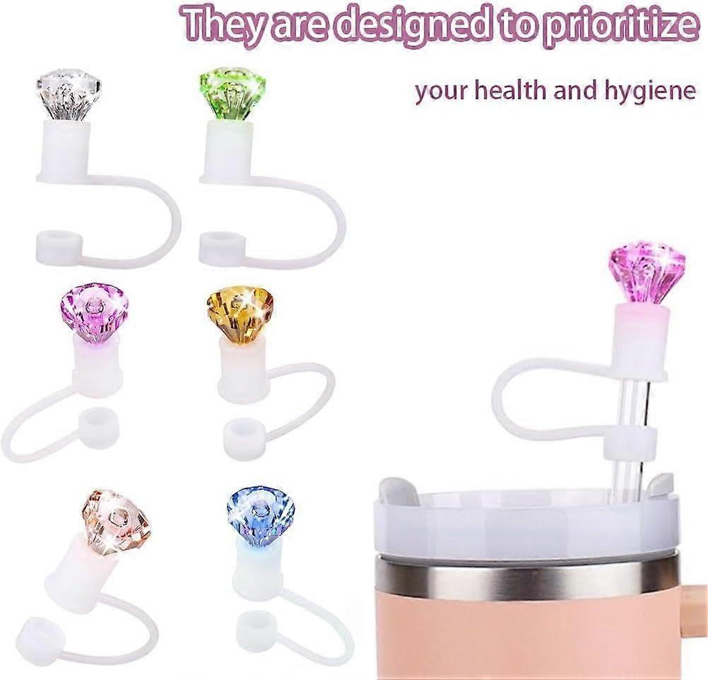 Diamond Straw Toppers for Stanley Cup, Silicone Straw Covers for Stanley Cup Random Color