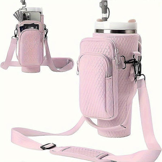Water Bottle Holder For Stanley 40oz Tumbler With Sling, Adjustable Shoulder Strap Straw Cover For Stanley Cup Accessories