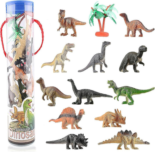 Mini Dinosaur Toys, 12 Piece Dinosaurs Play Set, Mini Dinosaur Figures Plastic Dinosaur Toys Model Play Set, Realist Dinosaur Figures Cake Topper