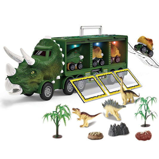 Dinosaur Truck Carrier Dinosaur Toy for Boys, Dinosaur Playset for Boys Age 3 & Up with More Dinosaur Figures