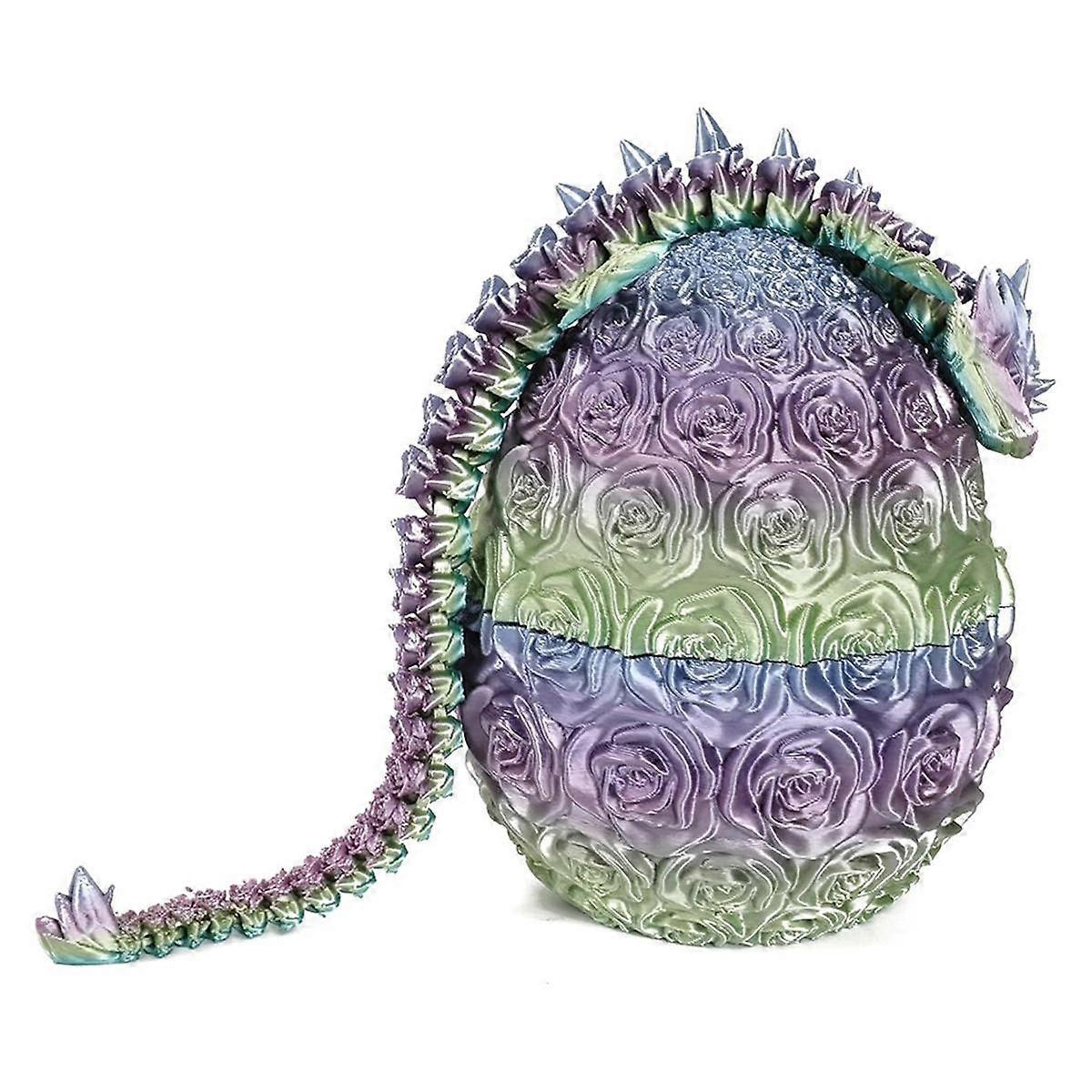Mother's Day Gift - 3D Printed Rose Dragon Egg, Rose Dragon Egg Gift for Mom, Articulated Dragon Crystal Dragon Egg