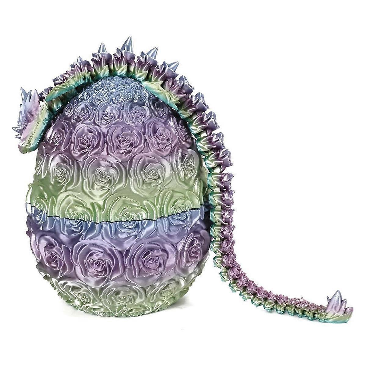 Mother's Day Gift - 3D Printed Rose Dragon Egg, Rose Dragon Egg Gift for Mom, Articulated Dragon Crystal Dragon Egg