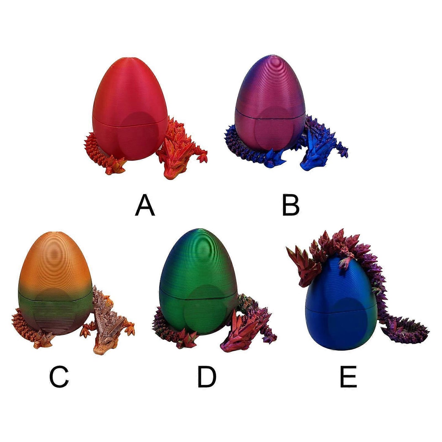Surprise Dragon Egg 3D Printed Flexible Dragon-Articulated Dragon Egg Fidget Toy, 50% Offer