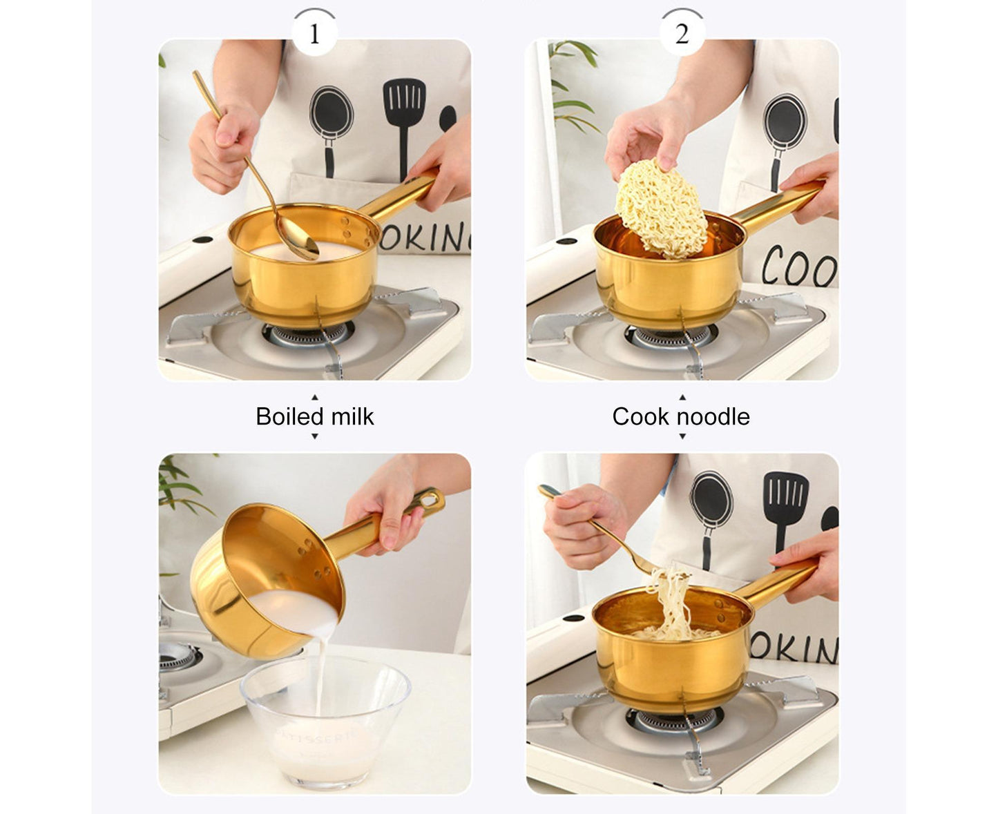 1L Water Scoop Anti-rust Stainless Steel Bathing Ladle-Golden