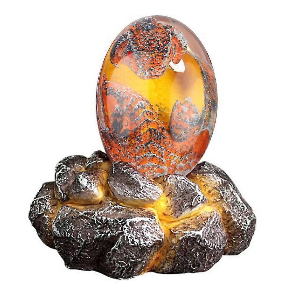 Lava Dragon Egg with Display Base Crystal Resin Dragon Egg Ornaments for Desktop Decor