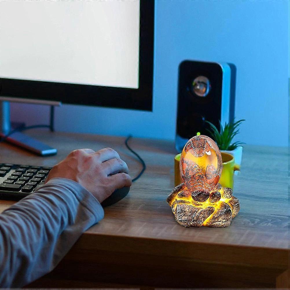 Lava Dragon Egg with Display Base Crystal Resin Dragon Egg Ornaments for Desktop Decor