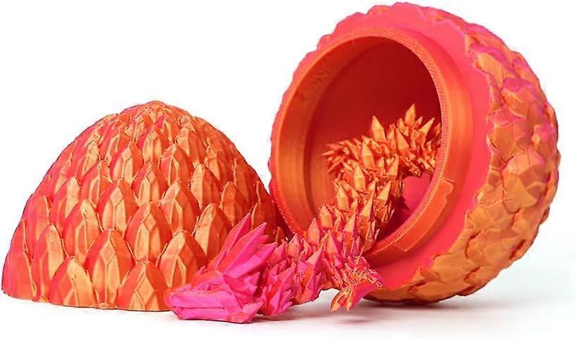Dragon Egg - 12 inch Dragon in Egg, Easter Egg, 3D Printed Flexible Dragon Fidget Toy