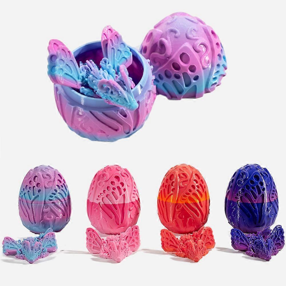 Butterfly 3D Printed Dragon Egg Articulated Dragon Fidget Toy with Dragon Egg, Figurine Decor babies Adults Dragon Toys Party Favor Stuffers
