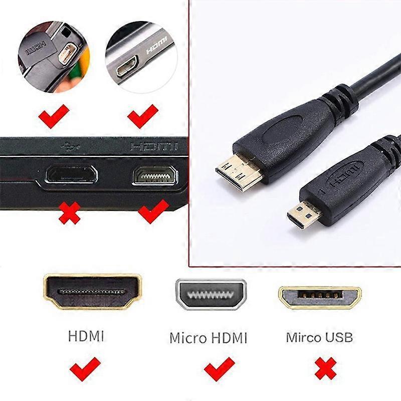 60cm-2m Micro HDMI to HDMI Male Coiled Cable