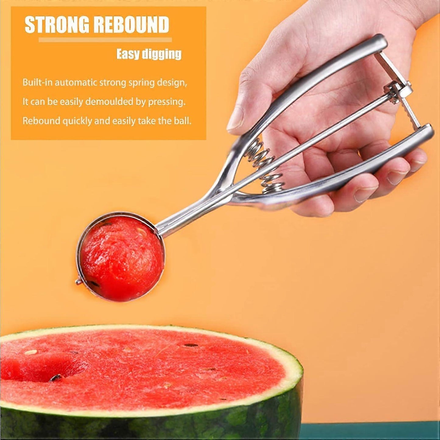 3 Pack Stainless Steel Ice Cream Scoops with Trigger Release