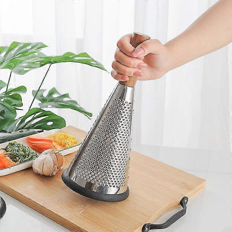 Manual Food Processor - Grater, Grinder & Slicer with Wooden Handle 27cm