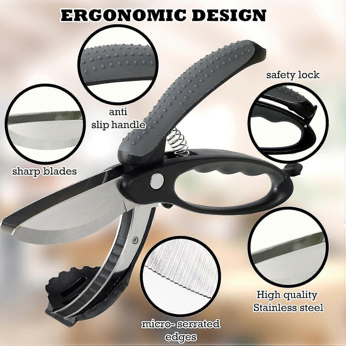 Salad Chopper with Double Blades - Lettuce Scissors for Chopped Salad