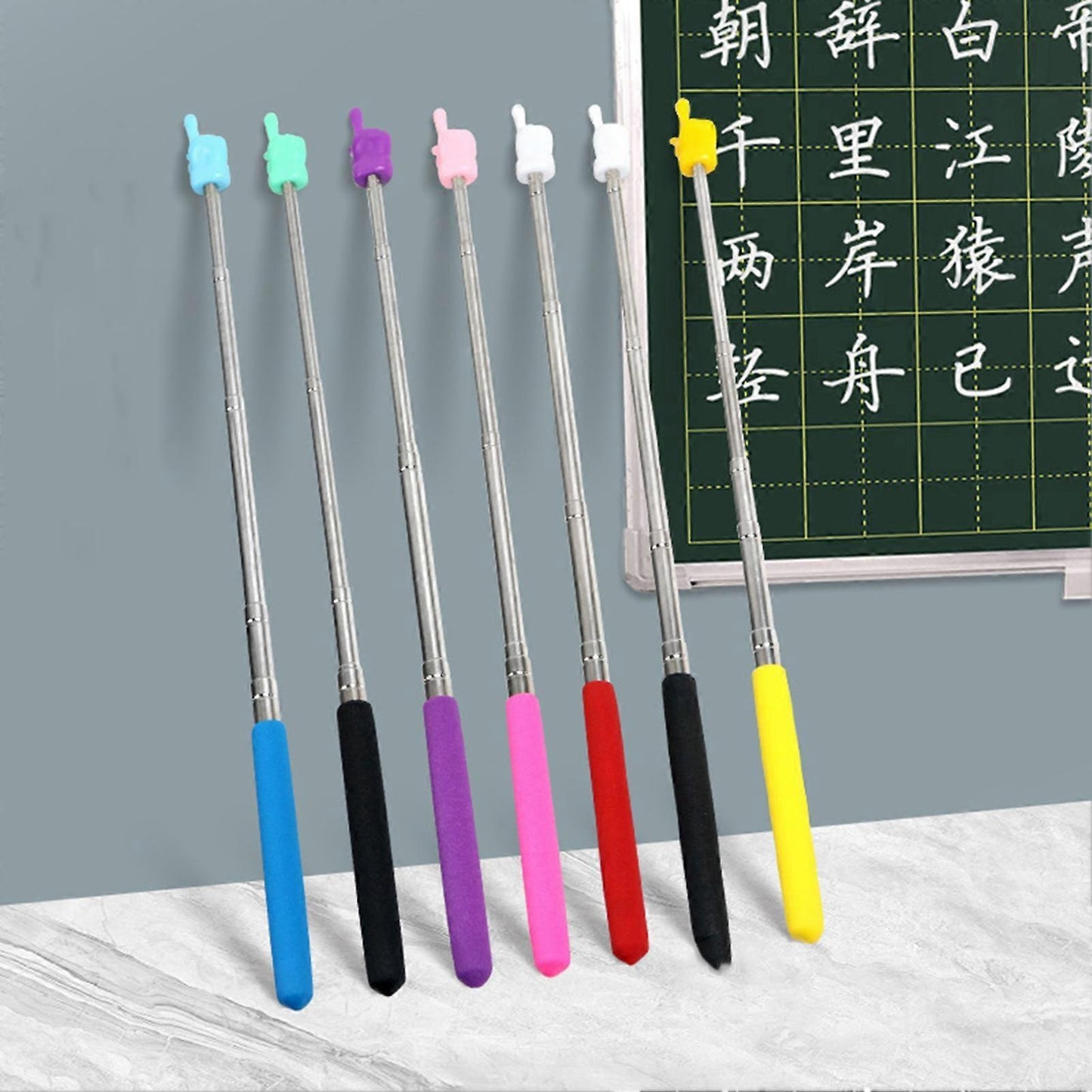 Retractable Teacher Pointer - Stainless Steel Telescopic Rod with Non-Slip Handle