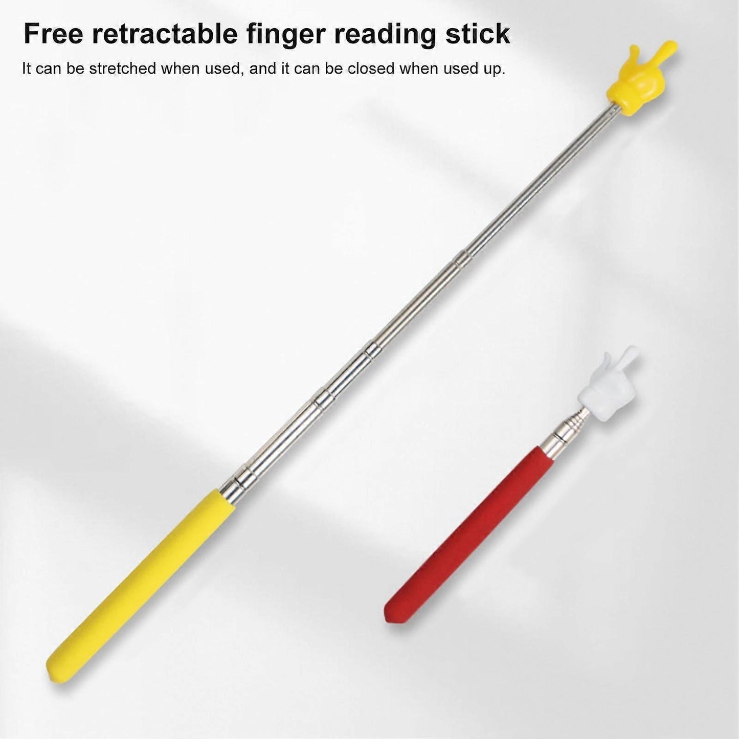 Retractable Teacher Pointer - Stainless Steel Telescopic Rod with Non-Slip Handle