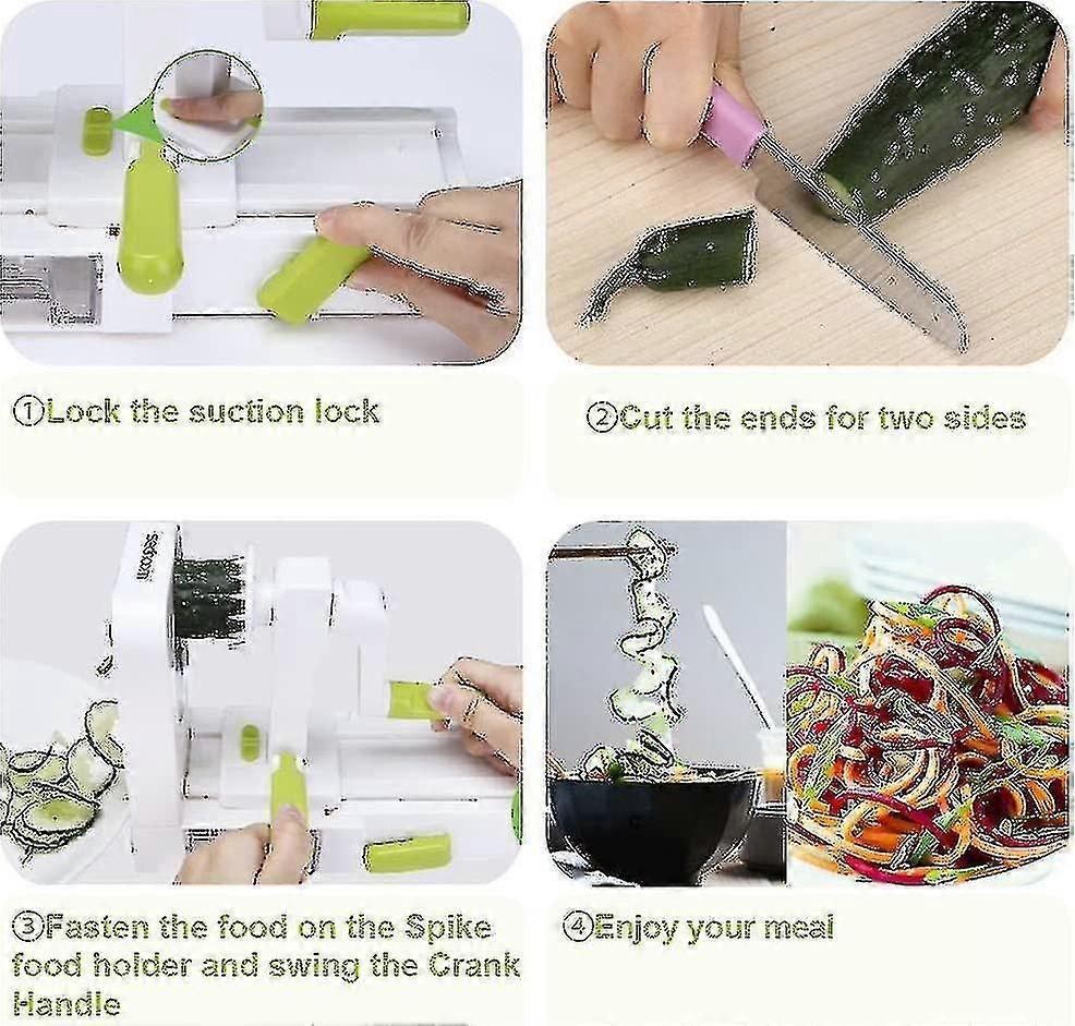 4-Blade Vegetable Spiralizer - Foldable Slicer for Zucchini & Veggie Pasta