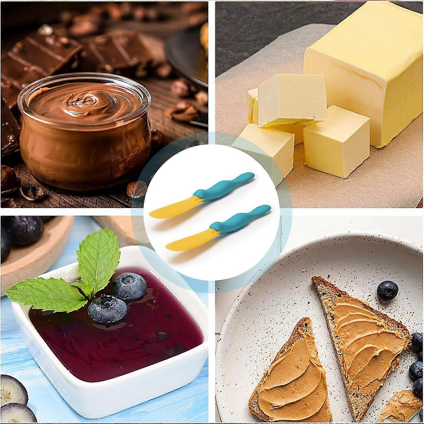 2PCS Splatypus Jar Spatula - Bread & Cheese Spreader