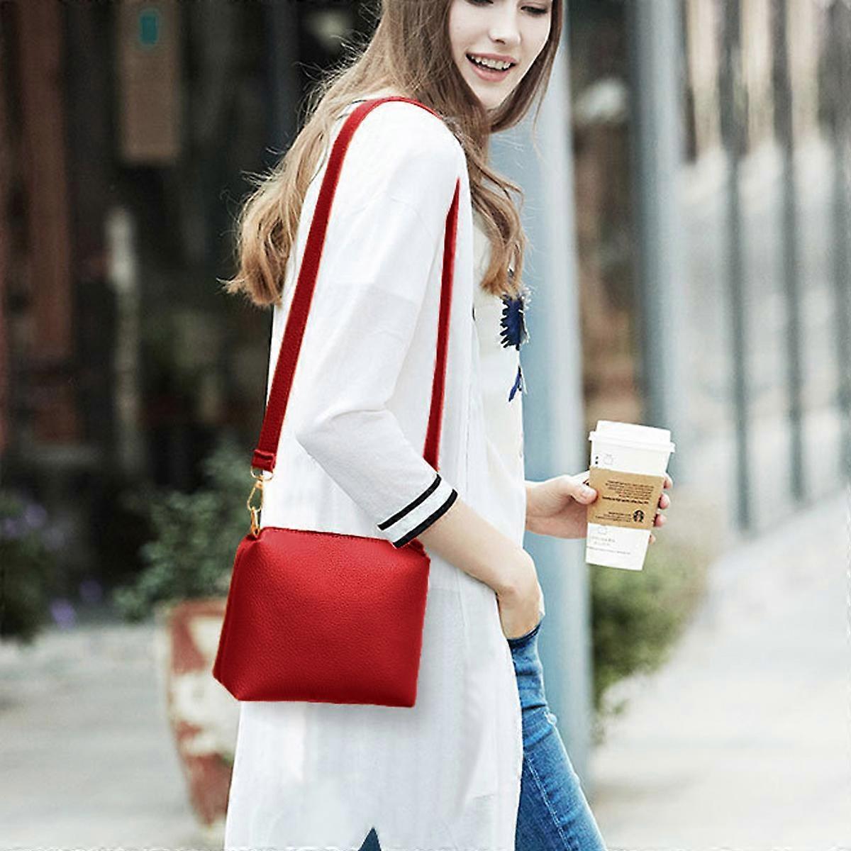 Fashion PU Leather Tote Set Handbag + Shoulder Bag + Wallet