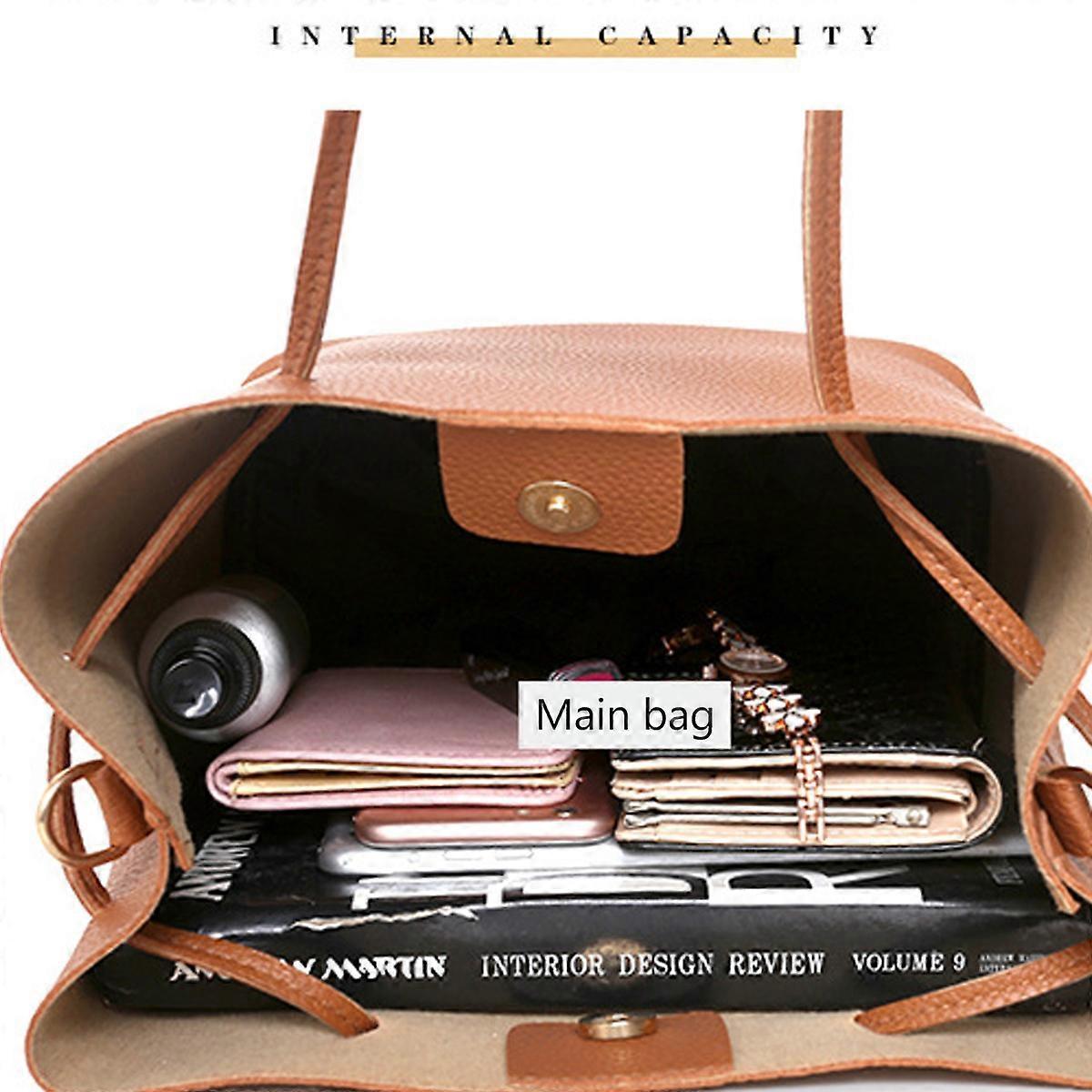 Fashion PU Leather Tote Set Handbag + Shoulder Bag + Wallet