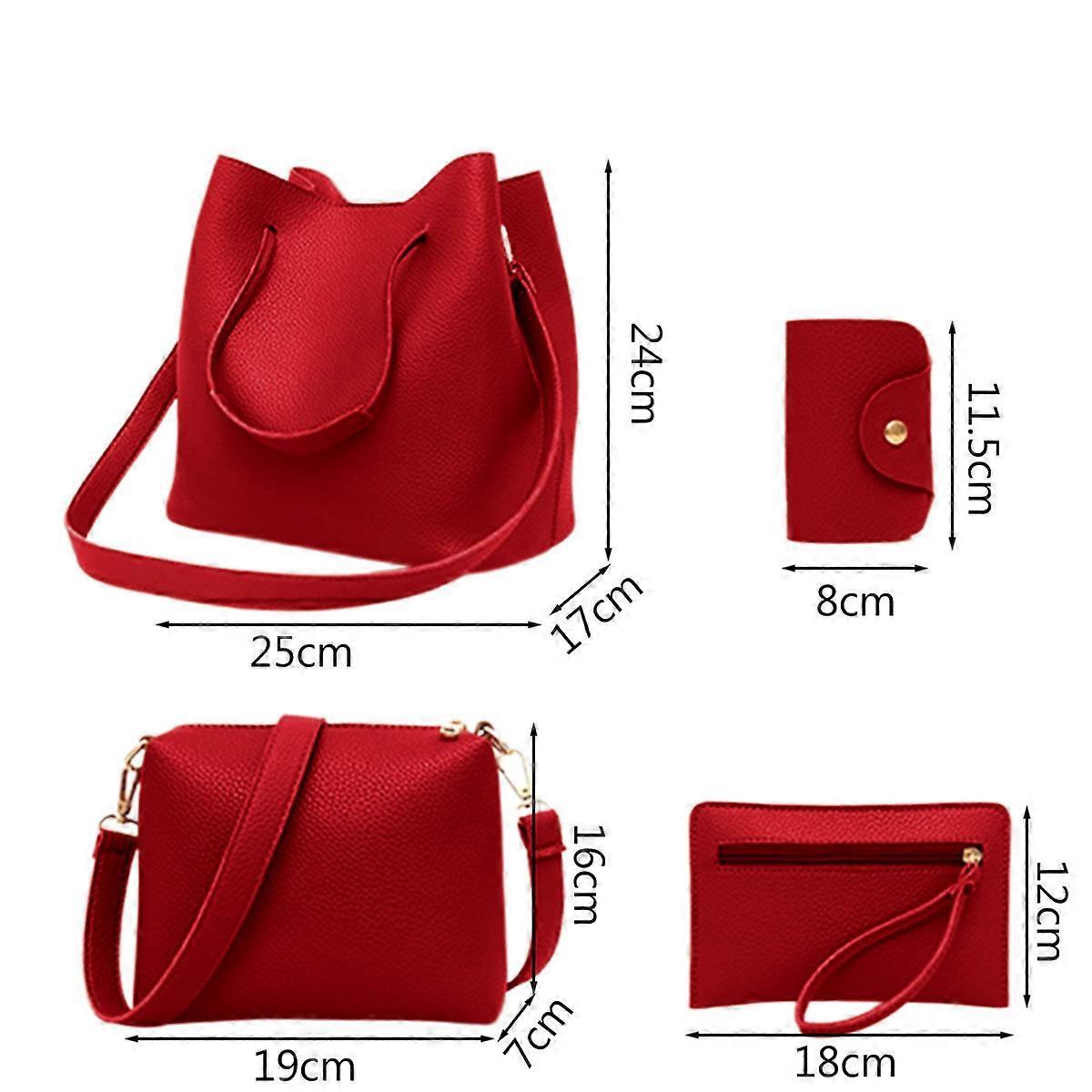 Fashion PU Leather Tote Set Handbag + Shoulder Bag + Wallet