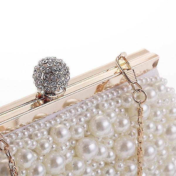 Evening Wedding Clutch Pearl Handbag Small White Purse Bridesmaid Bag