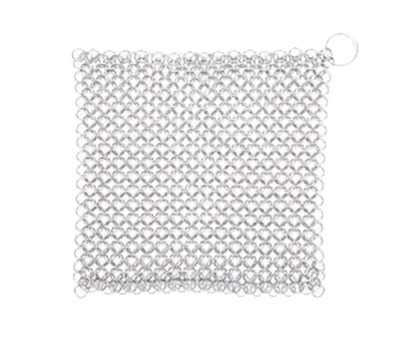 Stainless Steel Cast Iron Skillet Cleaner Chainmail Scrubber-7inch