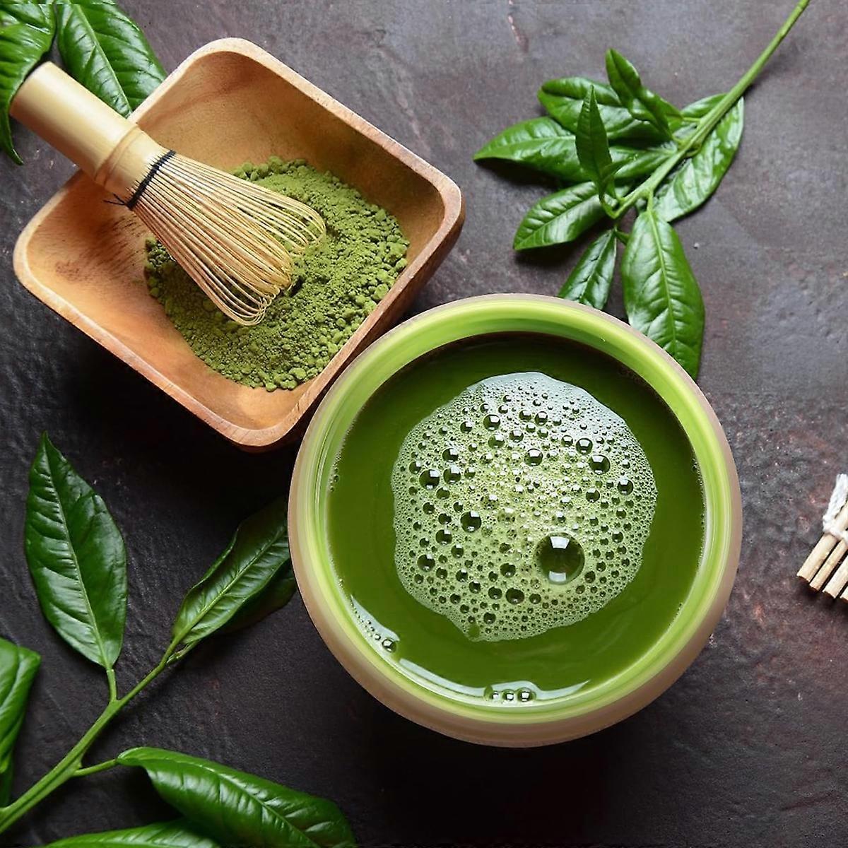 Matcha Kit (5pcs) - Bowl with Spout, Bamboo Whisk, Scoop, Holder, Stainless Sifter