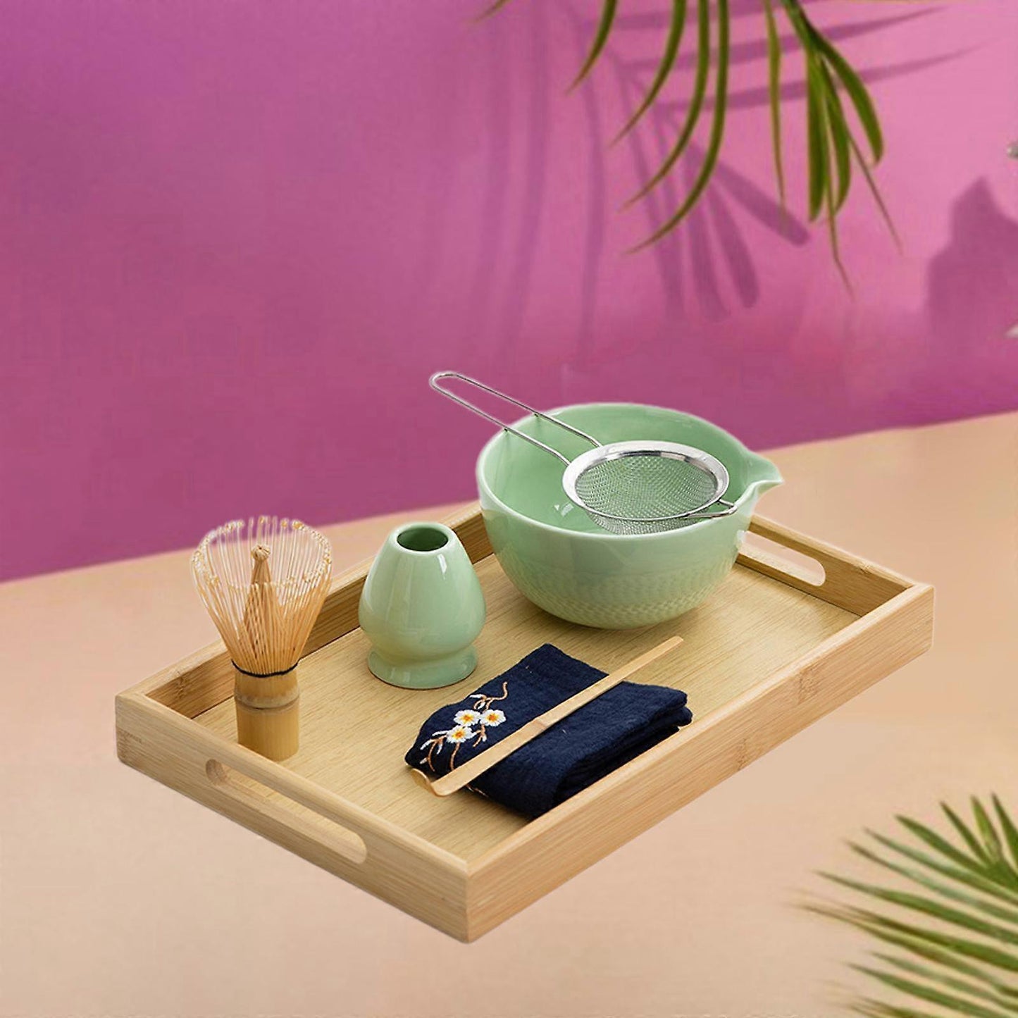 6pcs Matcha Whisk Set - Traditional Bowl, Teaspoon, Portable Sifter
