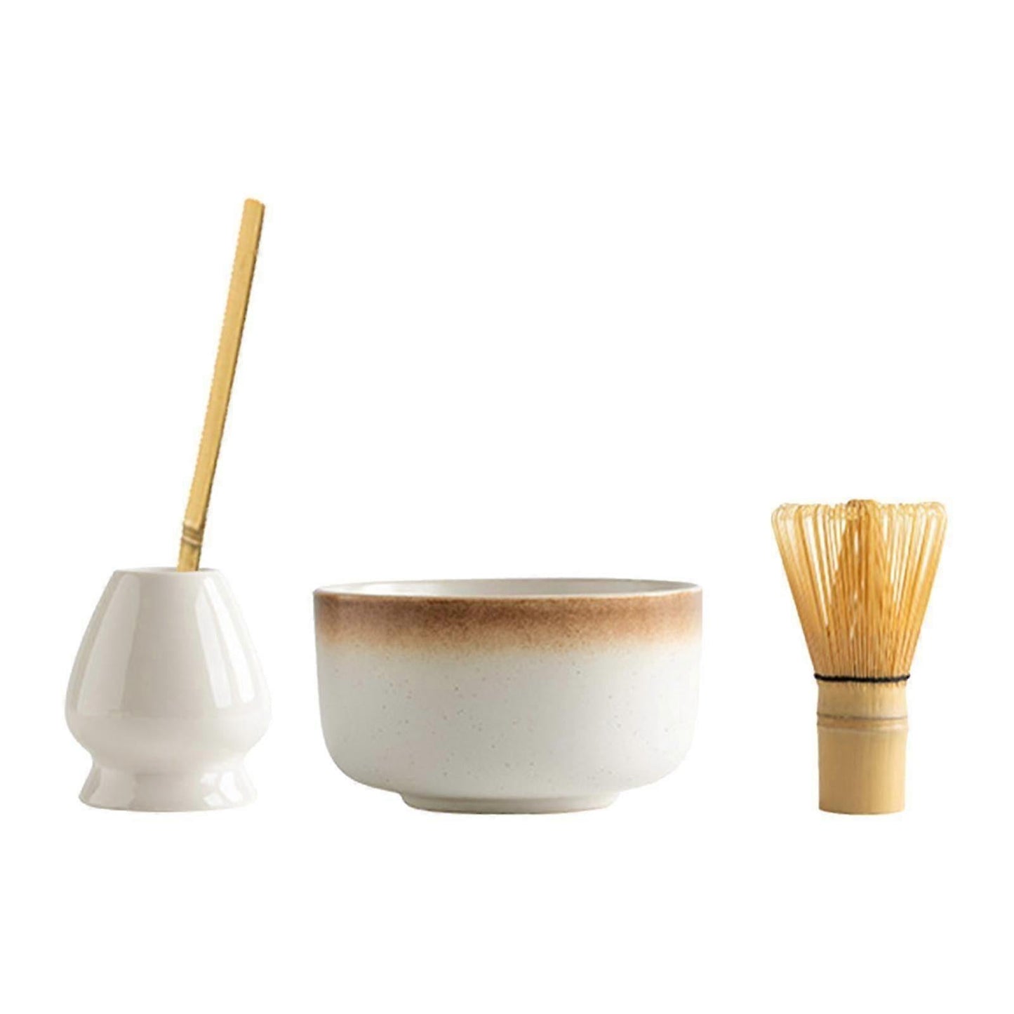 4pcs Matcha Ceremony Set - Bamboo Whisk, Traditional Utensils Kit for Gift/Home