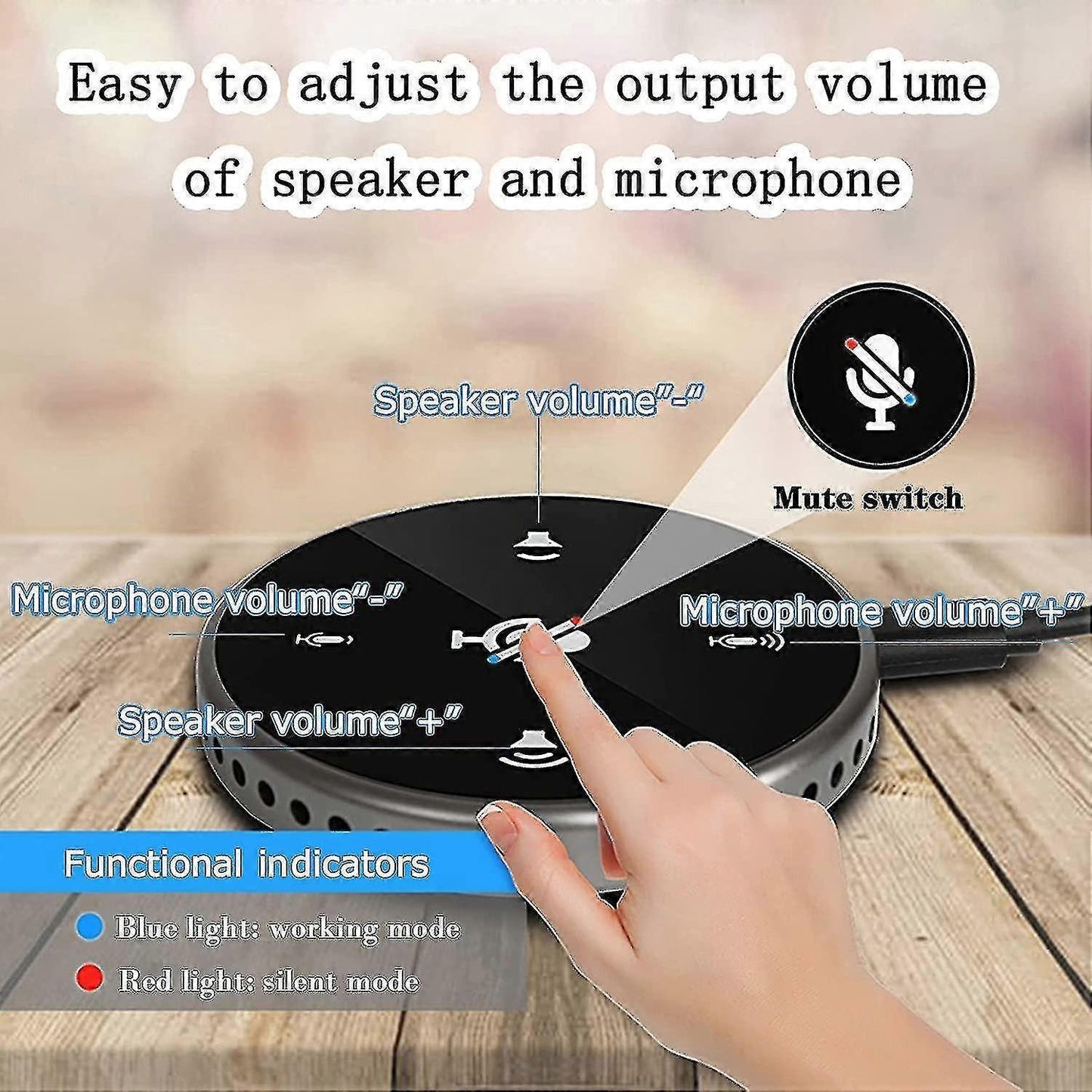 USB Conference Microphone - Omnidirectional Speakerphone for Meetings