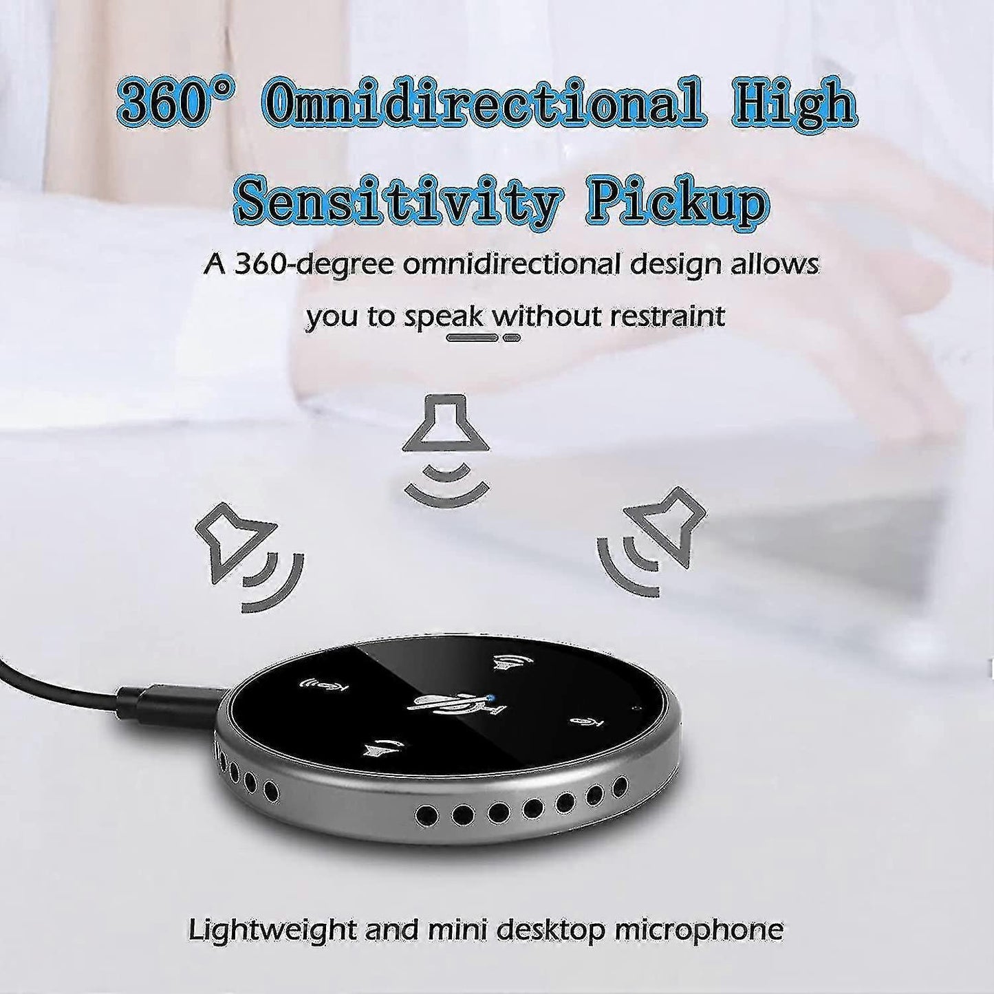 USB Conference Microphone - Omnidirectional Speakerphone for Meetings