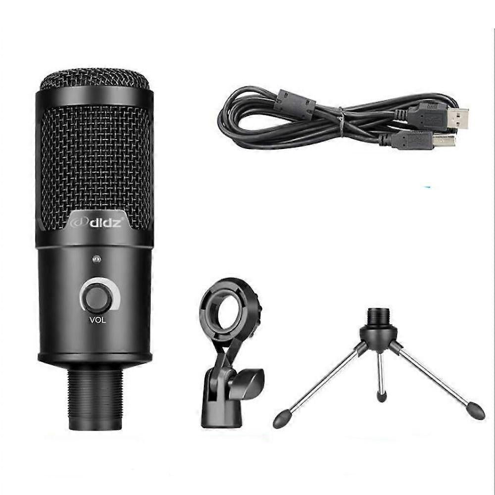 USB Metal Condenser Microphone - Professional Recording Mic for PC/Laptop
