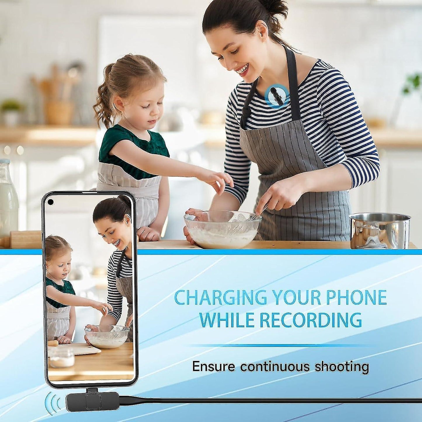 Mini Wireless Microphone - Mic for Android, Laptop, Type-C Devices