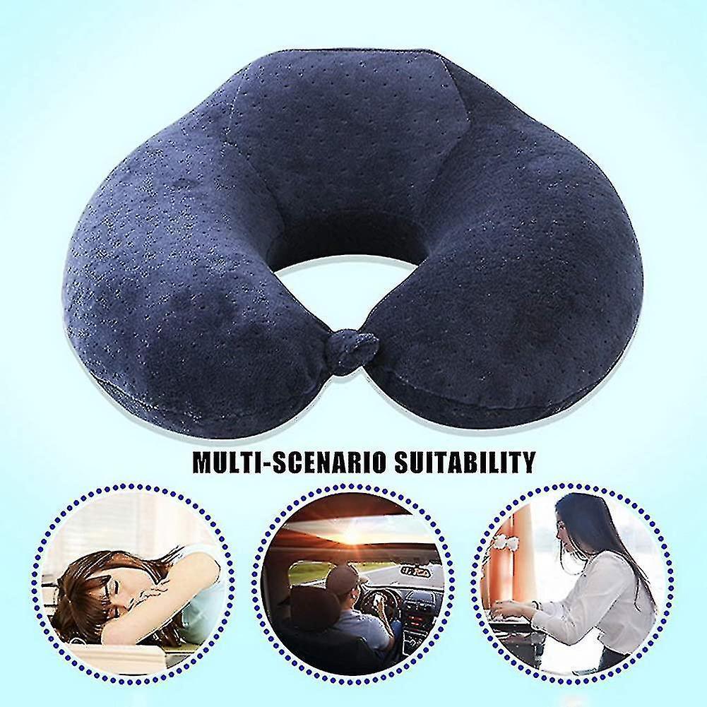 Memory Foam Travel Neck Pillow for Comfort Support - Tibetan Cyan
