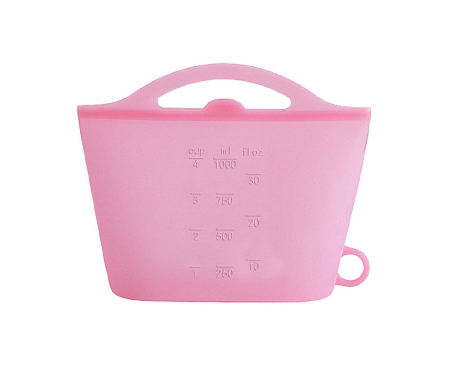 Reusable Eco-friendly Silicone Fridge Food Organizer Sealing Storage Pouch Bag-Pink 1500ML