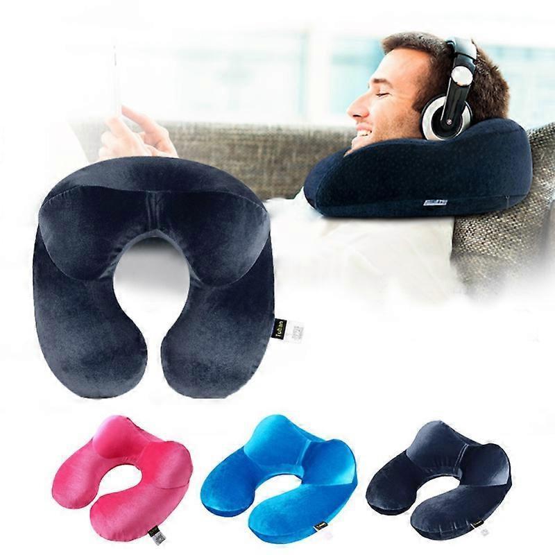 Inflatable U-Shape Travel Neck Pillows for Sleep Home Office Airplane Travel