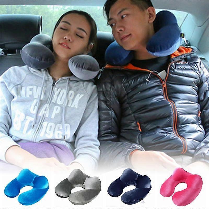 Inflatable U-Shape Travel Neck Pillows for Sleep Home Office Airplane Travel