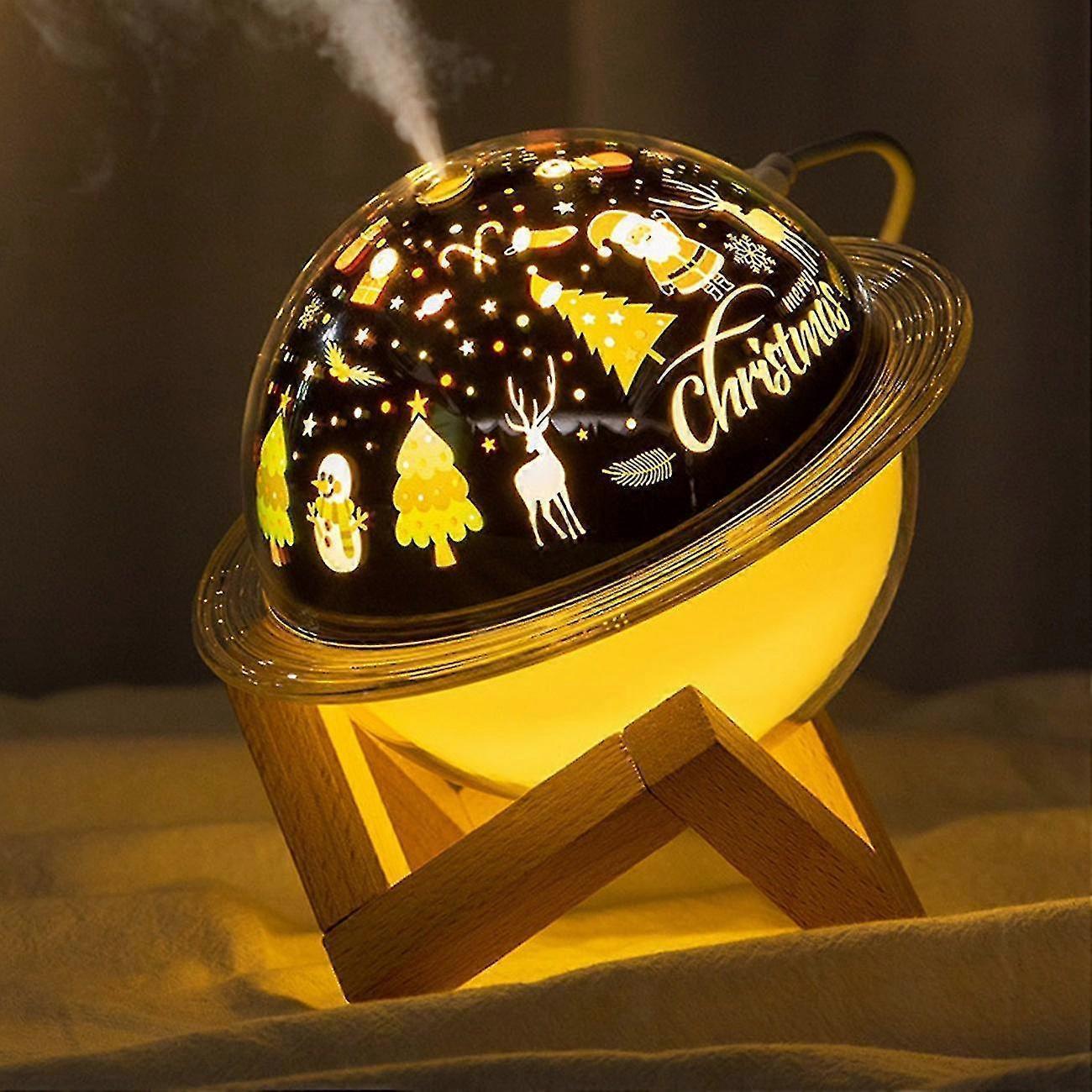 Christmas Planet Humidifier with Night Light, 250ml Air Mist Maker