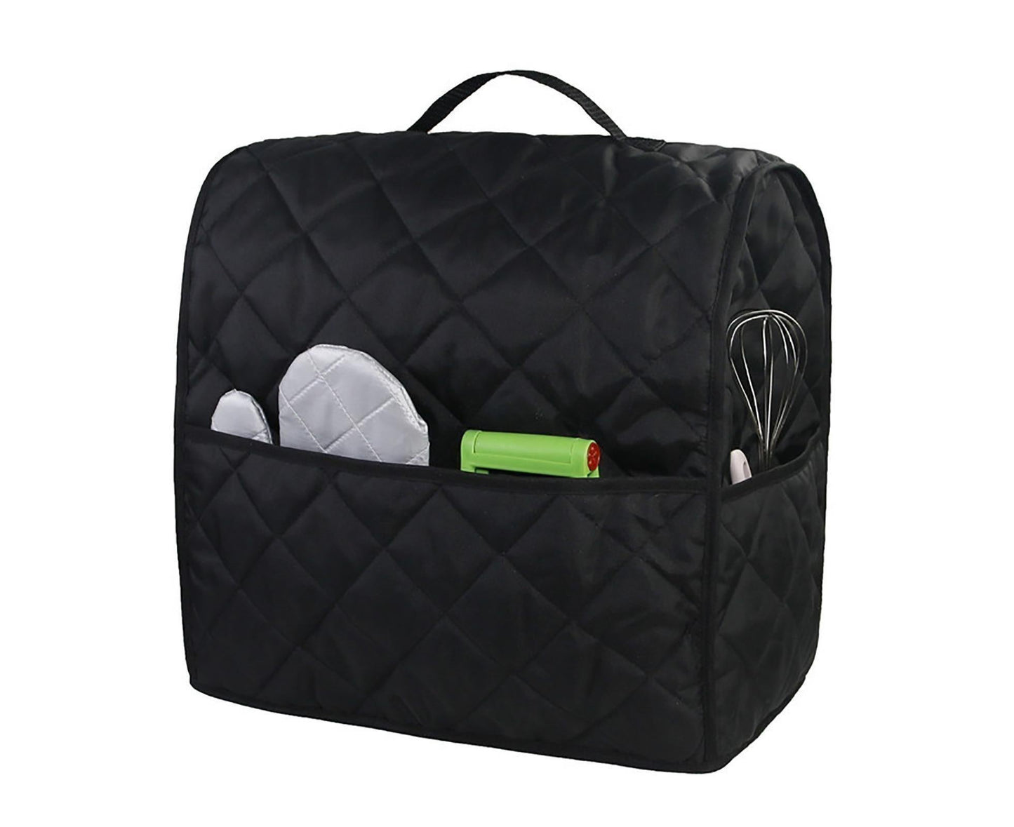 Mixer Cover Soft Touching with Pockets 5 Colors secure to Use Dust Cover for Kitchen-Black