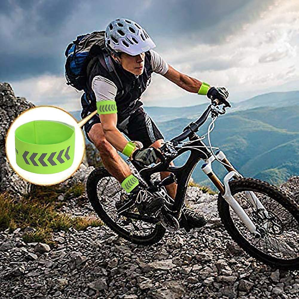2pcs Reflective Wristbands, High Visibility Running Armbands, Reflective Strap Gear