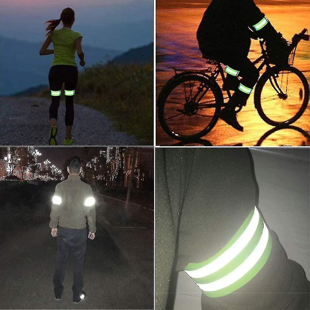 High Visibility Reflective Bands for Wrist, Arm, Ankle, Adjustable Elastic Night Gear