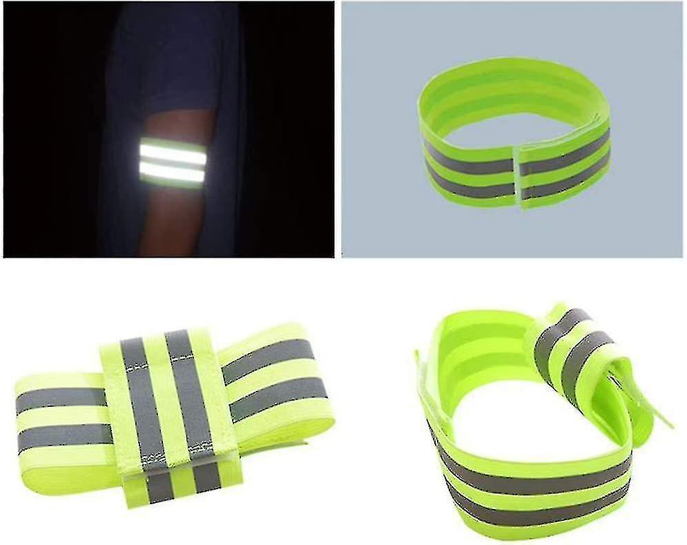 High Visibility Reflective Bands for Wrist, Arm, Ankle, Adjustable Elastic Night Gear