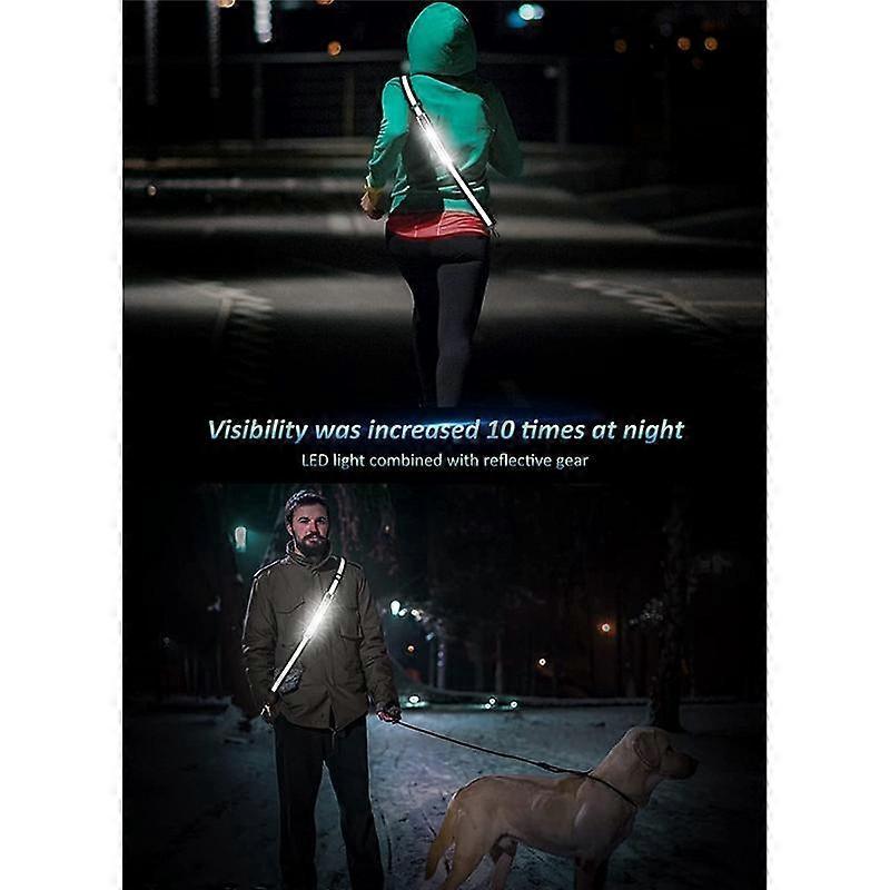 LED Reflective Belt, Rechargeable Running Gear for Walking at Night