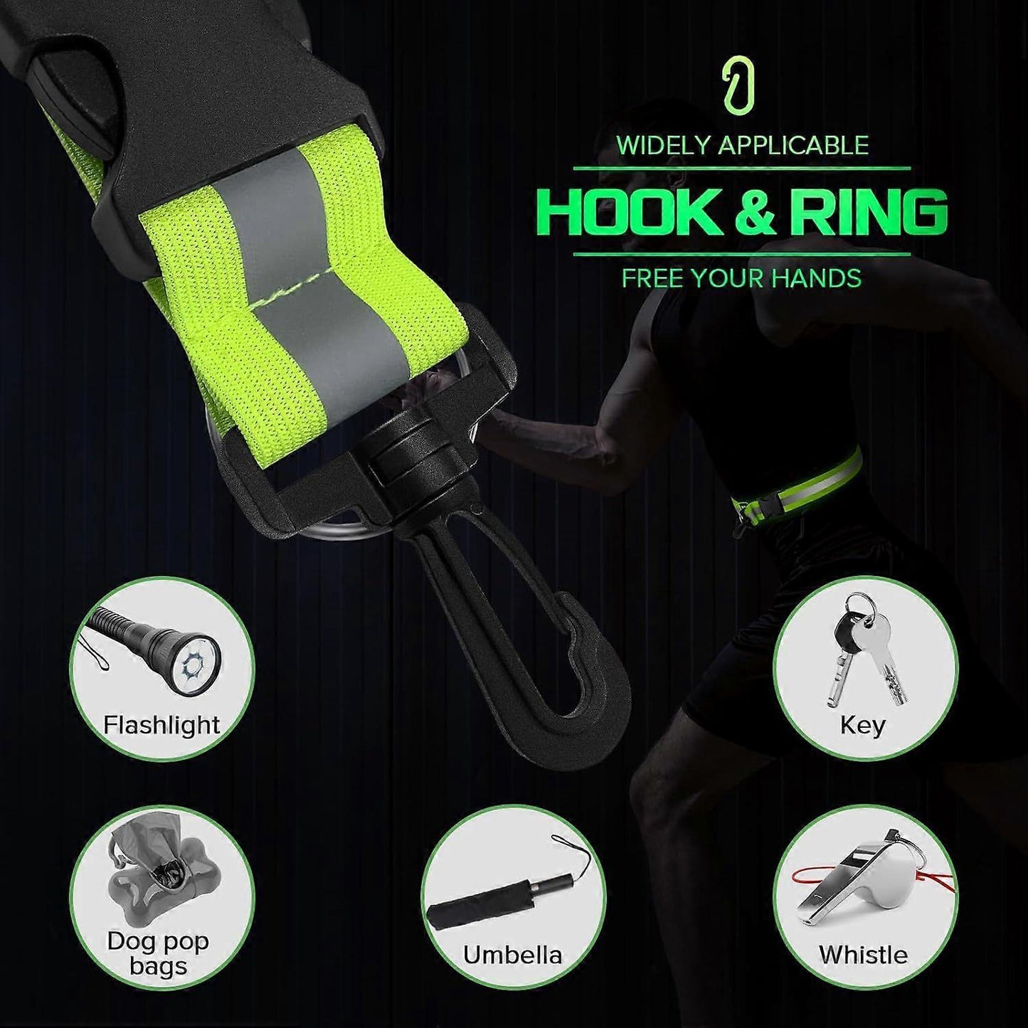 Military Reflective Belt & security Tape for Night Running, Hiking, Biking