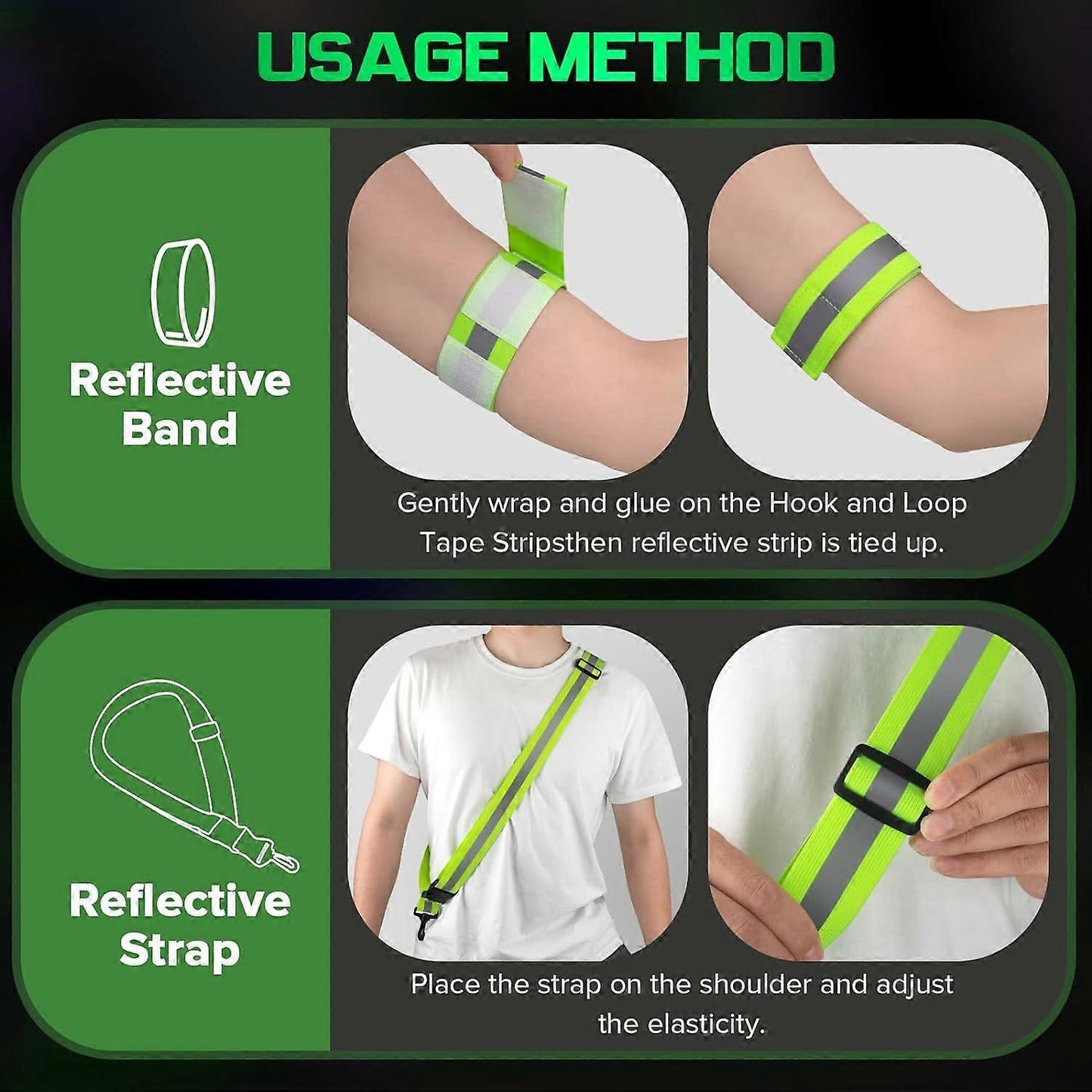 Military Reflective Belt & security Tape for Night Running, Hiking, Biking