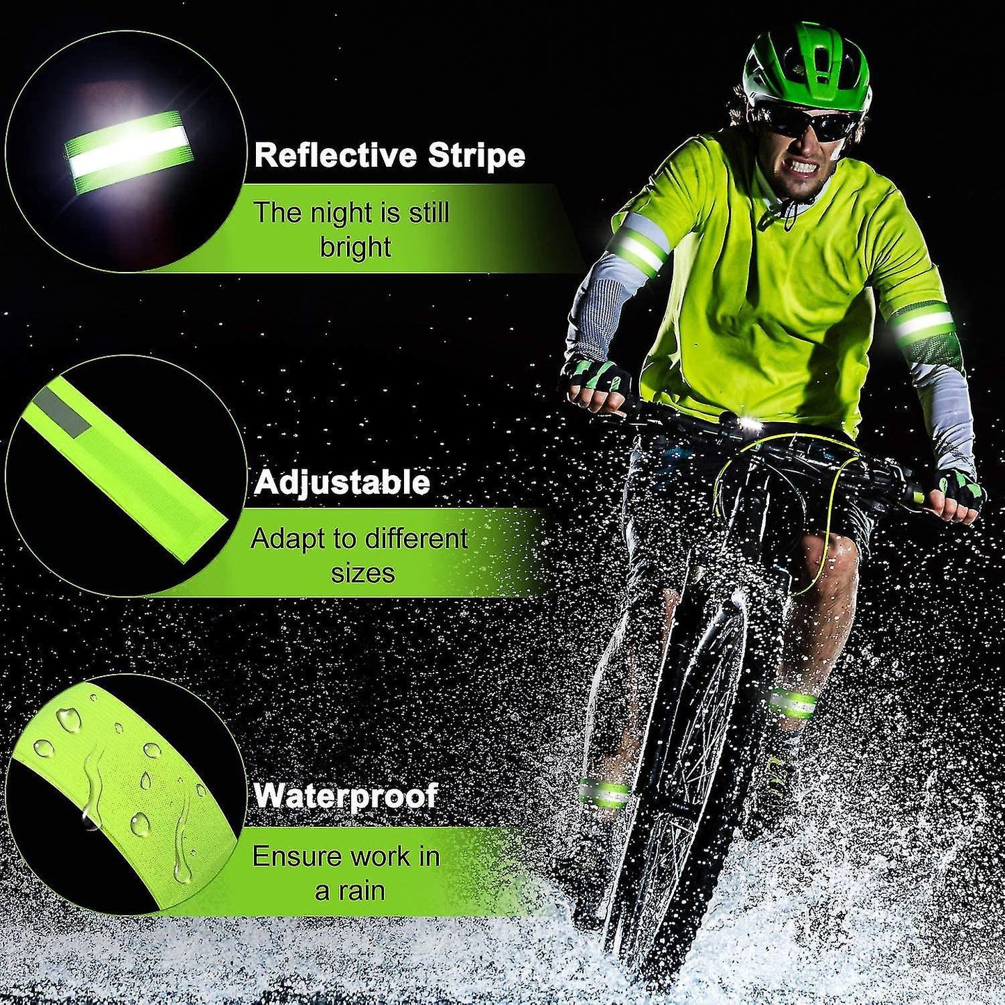 8 Pcs Reflective Bands, High Visibility Wrist & Ankle Straps for Walking or Running