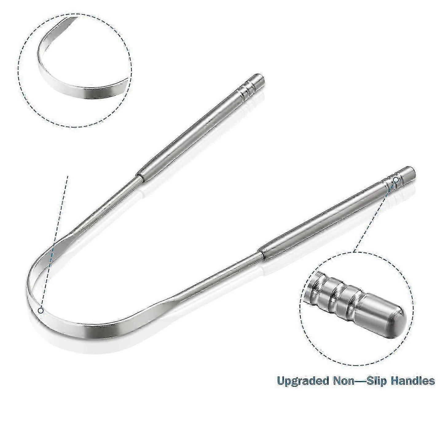 3 Pack Stainless Steel Tongue Scrapers, Portable Metal Tongue Cleaner for Oral Care