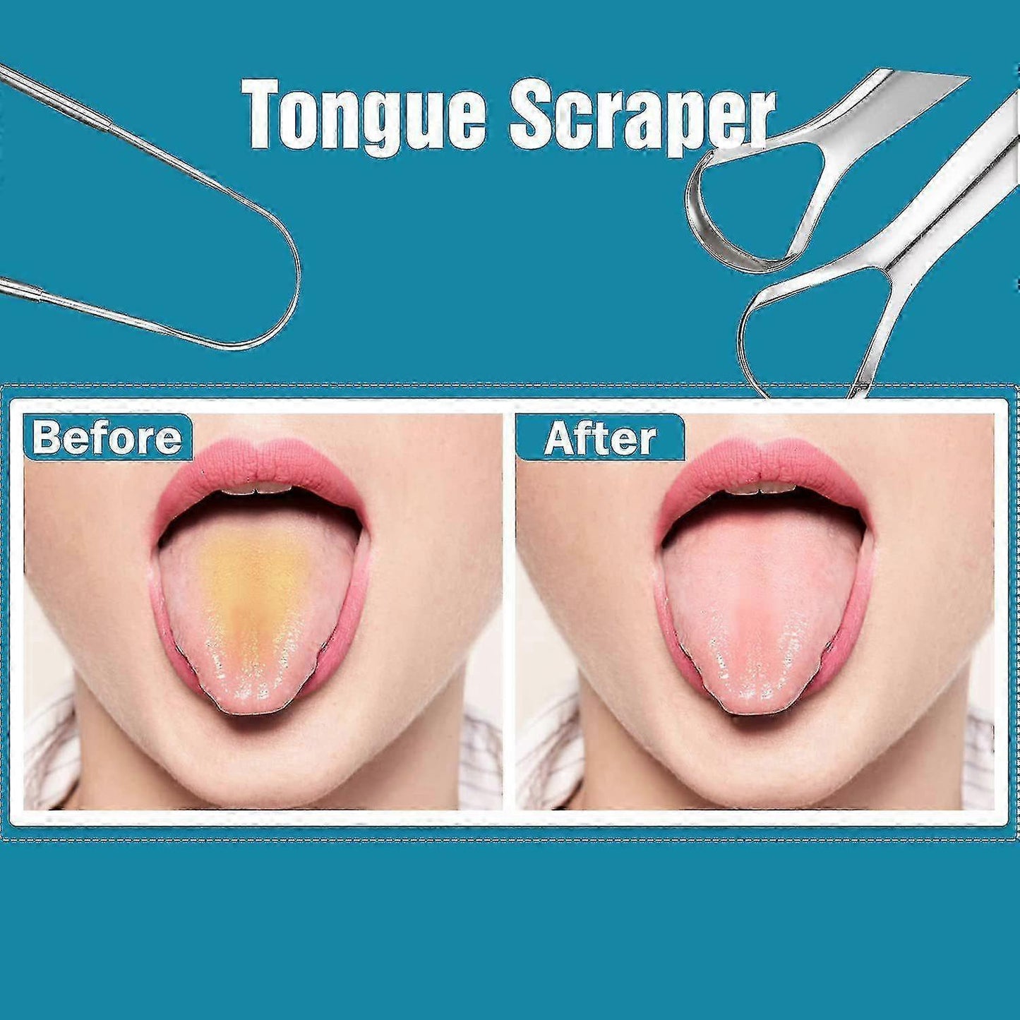 3 Pack Stainless Steel Tongue Scrapers, Portable Metal Tongue Cleaner for Oral Care